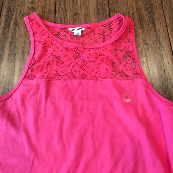 Aeropostale Crop Top Map to Mars Pink Lace - Picture 3 of 6